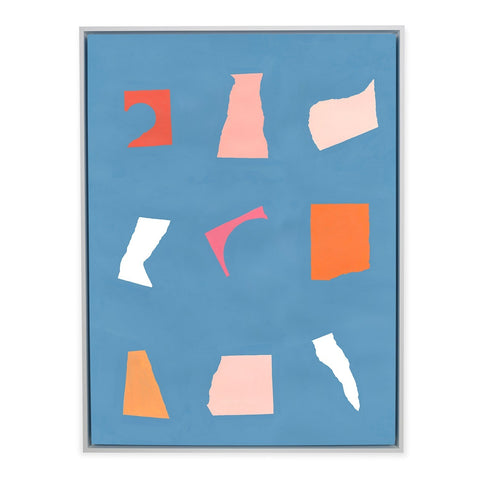 Marie Lawyer Floating Fragments On Blue 1 Abstract Print Wall Art