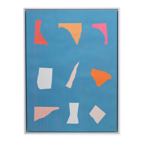 Marie Lawyer Floating Fragments On Blue 1 Modern Print Wall Art