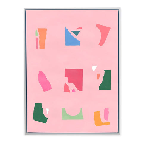 Marie Lawyer Floating Fragments On Pink 2 Abstract Print Wall Art