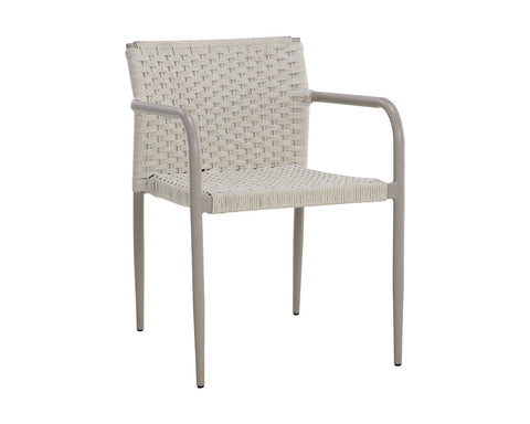 Outdoor Living and Garden Modern Slat Back Dining Armchair