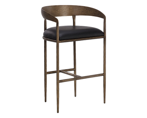 Timeless Minimalist Barrel Back Modern Bar Stool