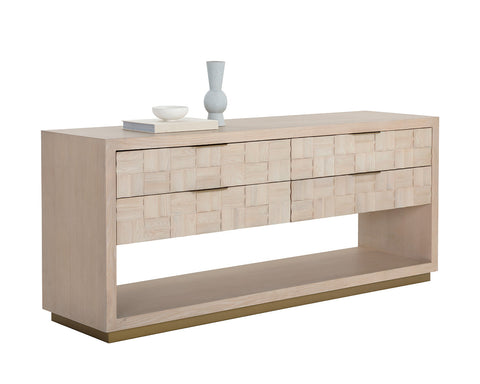 Akava Minimalist Double Dresser with Pull Handles Chest