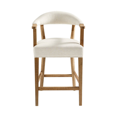 Timeless Minimalist Upholstered Barrel Bohemian Counter Stool