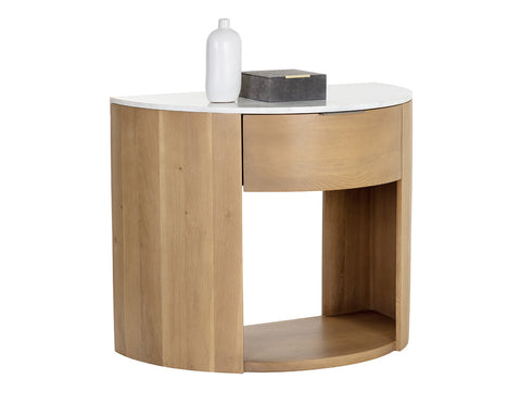 Stella Timeless Minimalist Contemporary Curved Nightstand