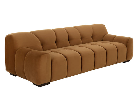 Romy Modern Standard Sofa with Square Armrests and Tufting