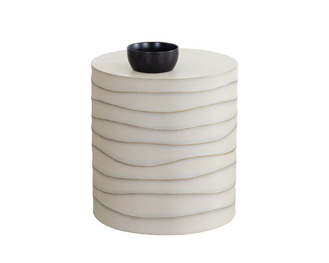 Corey Contemporary Curved Drum End Table