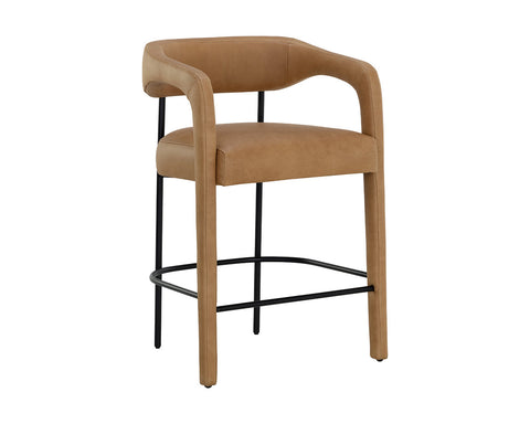Timeless Minimalist Modern Barrel Upholstered Counter Stool