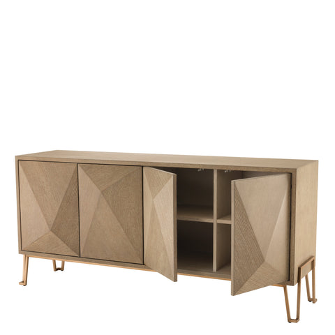 Highland Contemporary Sideboard with Brushed Veneer Finish Cabinet