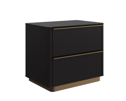Sunpan Kalla Fluted Plinth Modern Nightstand