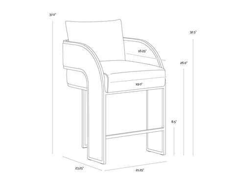 Timeless Minimalist Contemporary Upholstered Counter Stool