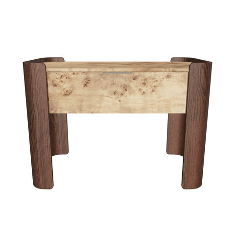 Beryl Organic Curved Wood Nightstand