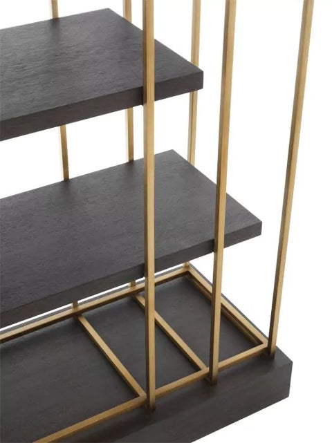 Ward Etagere Bookshelf with Brushed Finish in Contemporary Style