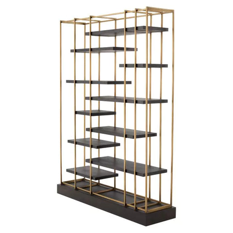 Ward Etagere Bookshelf with Brushed Finish in Contemporary Style