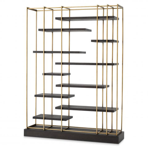 Ward Etagere Bookshelf with Brushed Finish in Contemporary Style
