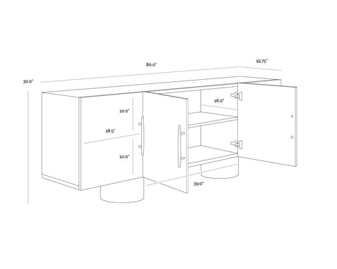 Kresteven Modern Quiet Luxury Sideboard Cabinet