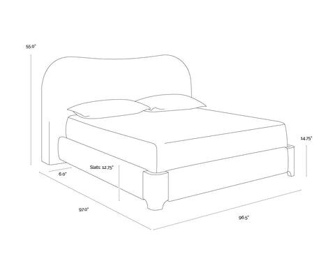 Sunpan Modern Knowles Arch Platform Bed with Headboard - Queen - King