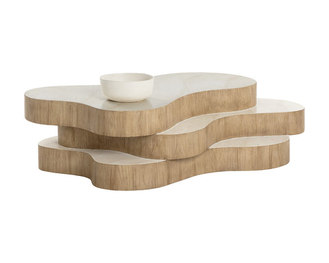 Sunpan Geddes Nature-Driven Modernist Freeform Coffee Table