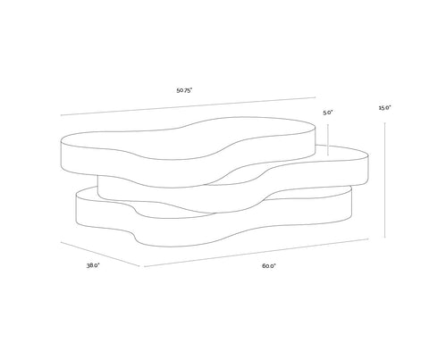 Sunpan Geddes Nature-Driven Modernist Freeform Coffee Table