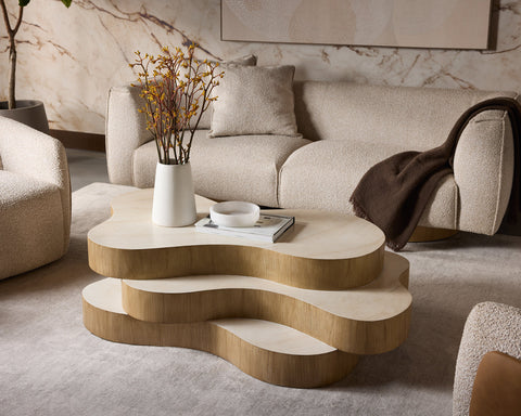 Sunpan Geddes Nature-Driven Modernist Freeform Coffee Table