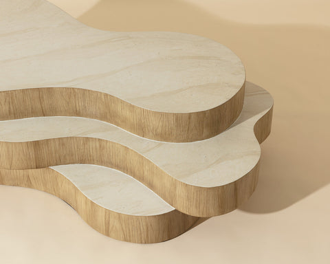 Sunpan Geddes Nature-Driven Modernist Freeform Coffee Table