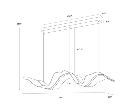 Alun Ambient Minimalist Chandelier with Adjustable Height Ceiling Light