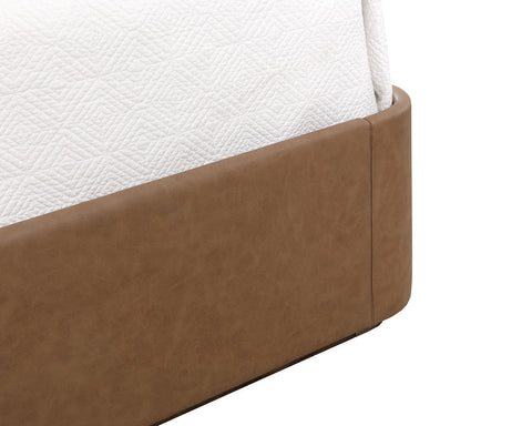 Sunpan Contemporary Jamille Upholstered Platform Bed with Headboard - Queen - King