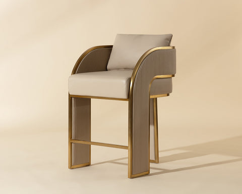 Timeless Minimalist Contemporary Upholstered Counter Stool