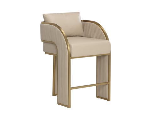 Timeless Minimalist Contemporary Upholstered Counter Stool