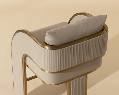 Timeless Minimalist Contemporary Upholstered Counter Stool