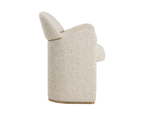 Timeless Minimalist Dining Armchair with Barrel Back Art Deco Style