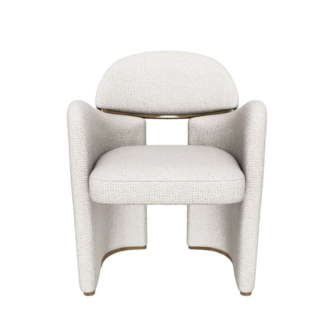 Timeless Minimalist Dining Armchair with Barrel Back Art Deco Style