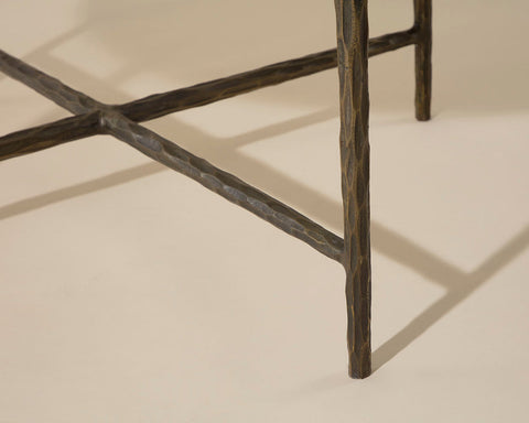 Sunpan Riyaz Traditional Round Marble Coffee Table