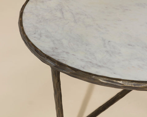 Sunpan Riyaz Traditional Round Marble Coffee Table