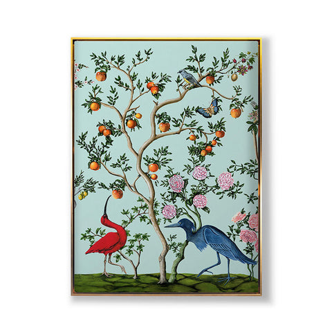 Bird & Branch Chinois 1 Asian Rectangle Print Wall Art