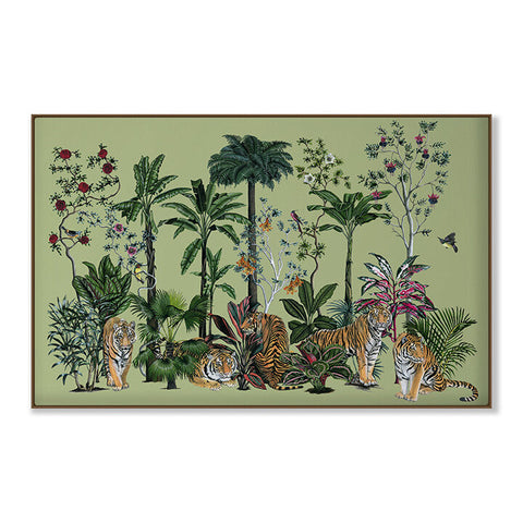 Tiger Summer Tropical Print with Archival Ink Wall Art