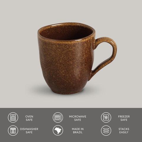 Porto Brasil Everyday Organic Ceramic Mug with Reactive Glaze - Set of 4