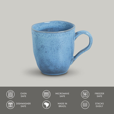 Porto Brasil Everyday Organic Reactive Glaze Stoneware Mug - Set of 4