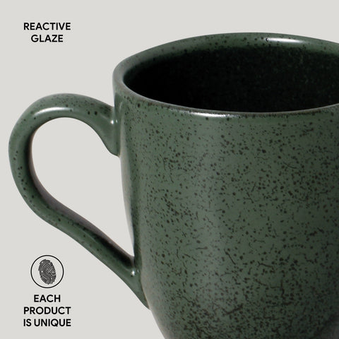 Porto Brasil Everyday Greenery Organic Stoneware Mug with Reactive Glaze - Set of 4