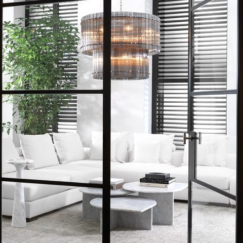 Eichholtz Timeless Minimalist Modern Curved Marble Center Table