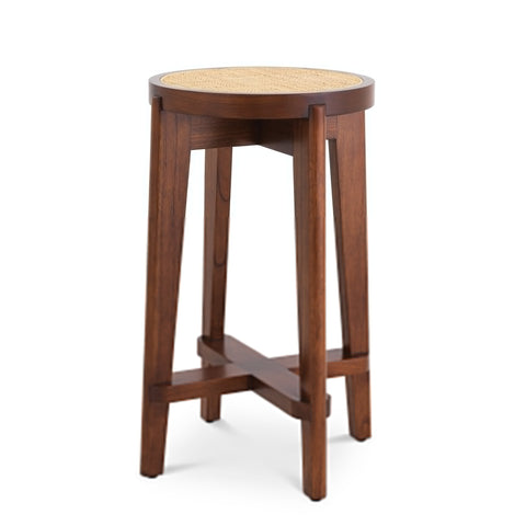 Timeless Minimalist Counter Stool with Block Foot and Straight Leg