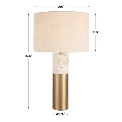 Gravitas Column Table Lamp in Brass Contemporary Style