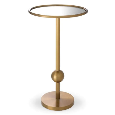 Space Saving Modern Drum Drink Table in Gold