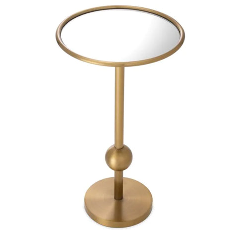 Space Saving Modern Drum Drink Table in Gold