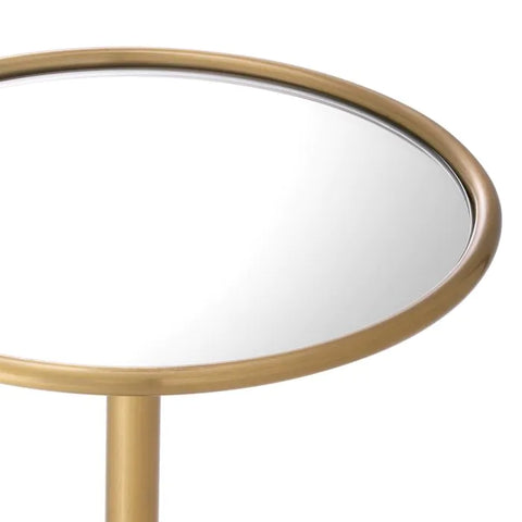 Space Saving Modern Drum Drink Table in Gold