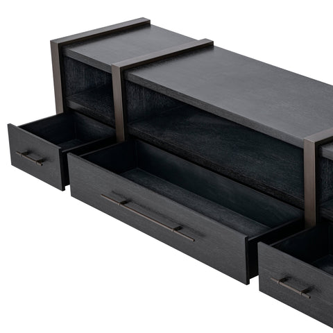 Canova Contemporary Media Console with Pull Handles Media Storage