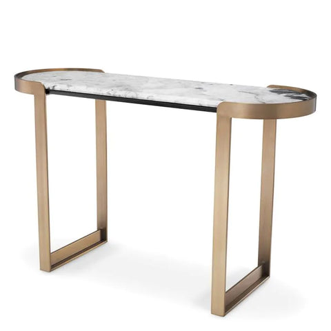 Timeless Minimalist Modern Curved Marble Entryway Console