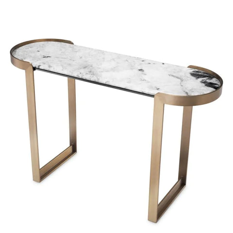 Timeless Minimalist Modern Curved Marble Entryway Console