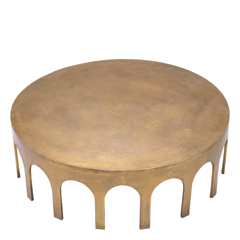 Eichholtz Timeless Minimalist Vintage Round Drum Coffee Table