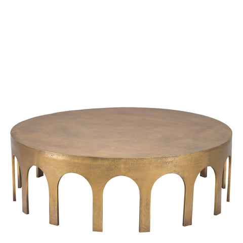 Eichholtz Timeless Minimalist Vintage Round Drum Coffee Table