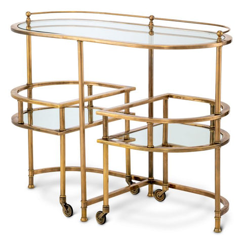 Lavalle Art Deco Bar Cart for Modern Beverage Storage